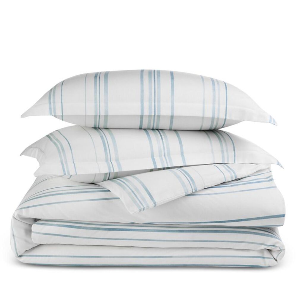 Sky Bedding Collection Bristol Stripe Full/Queen Duvet Cover Set Blue - NWT $295